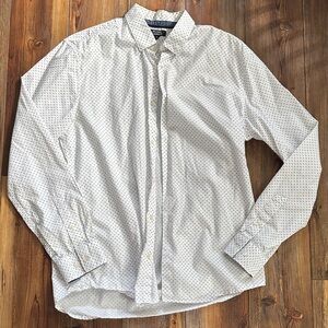 Galeries Lafayette Classic White Patterned Button-Down Shirt XL